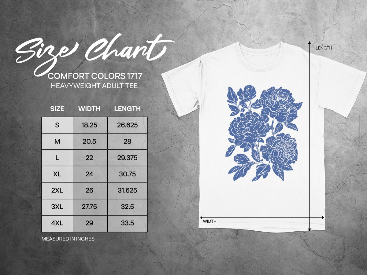 Comfort Colors 1717 T-Shirt with Floral Graphic Design