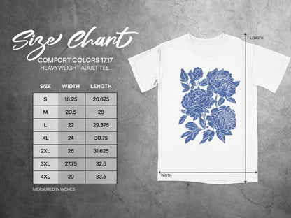 Comfort Colors 1717 T-Shirt with Floral Graphic Design