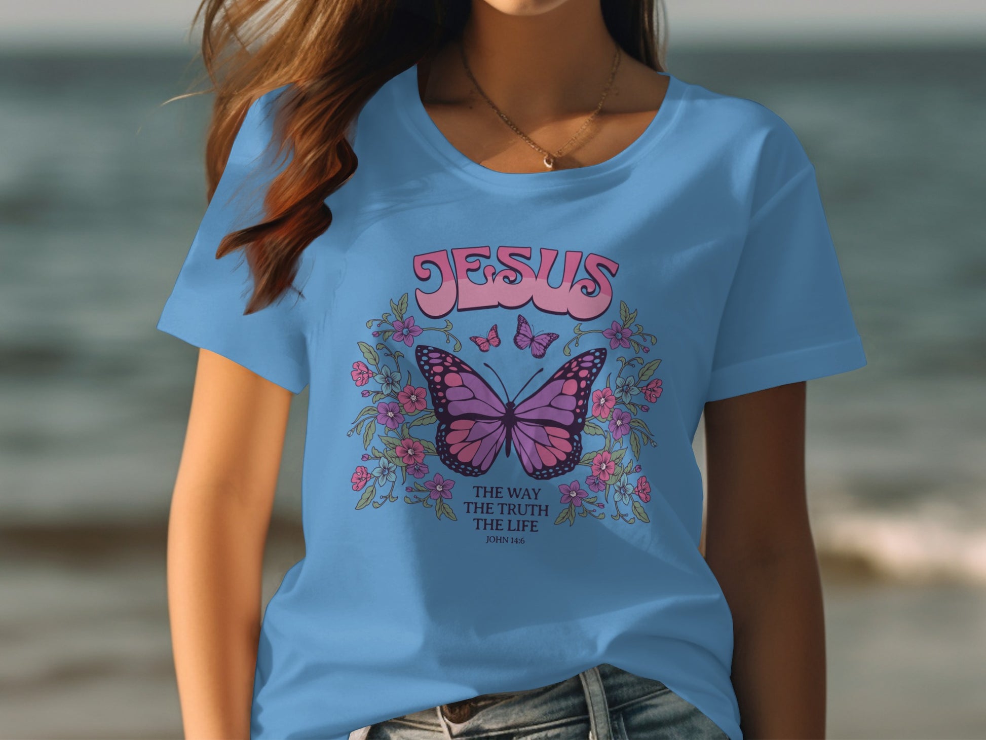 Jesus The Way The Truth The Life Butterfly Shirt