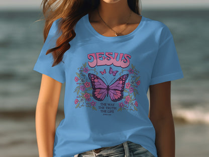 Jesus The Way The Truth The Life Butterfly Shirt