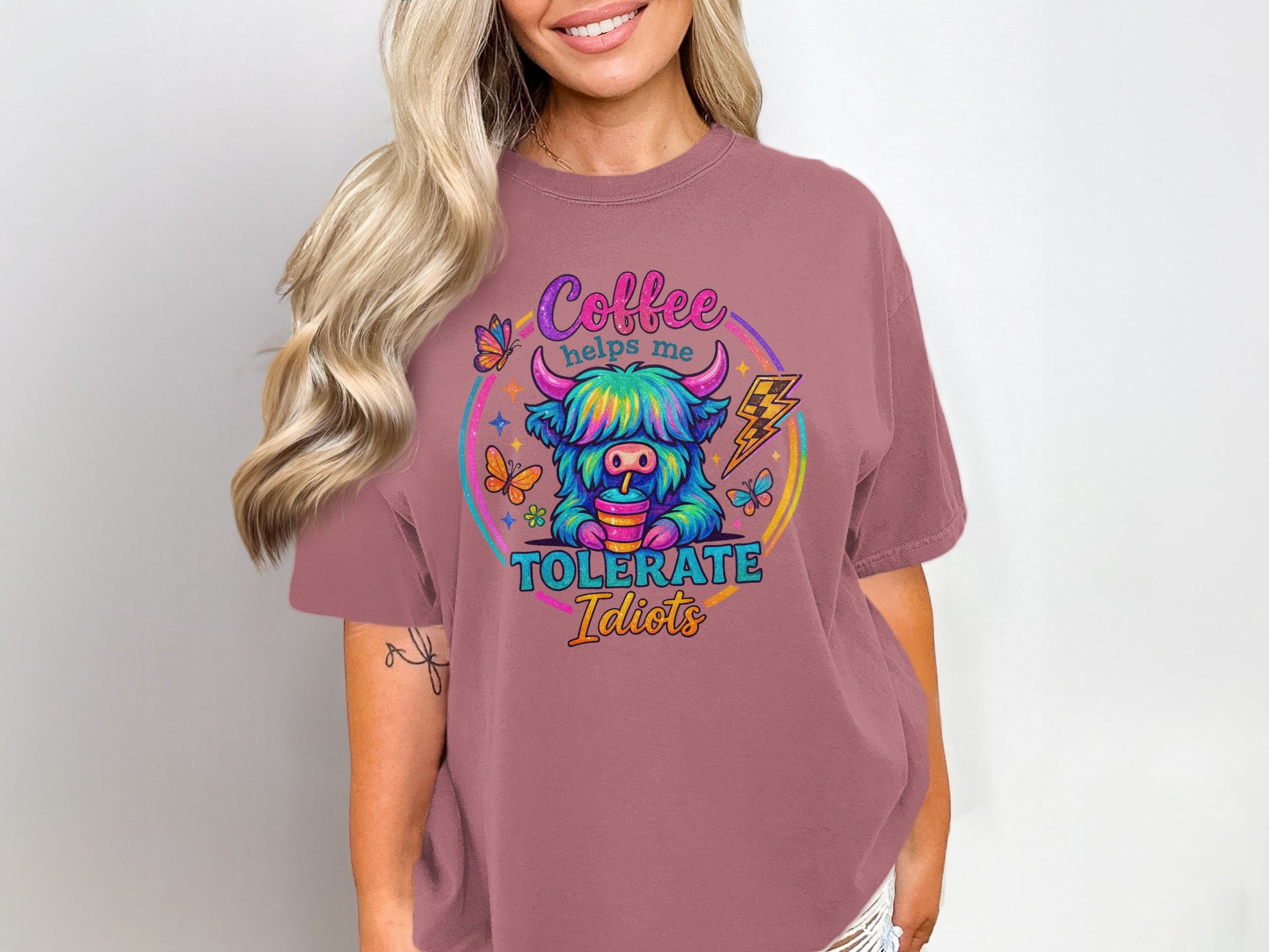 Coffee Helps Me Tolerate Idiots Funny Shirt