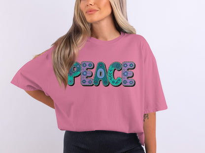Stylish Pink Peace Graphic Tee for Fashion Lovers
