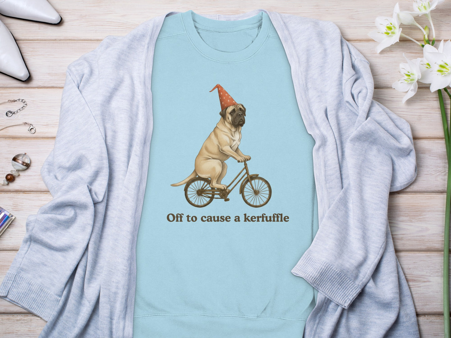Off to cause a kerfuffle dog on bicycle product