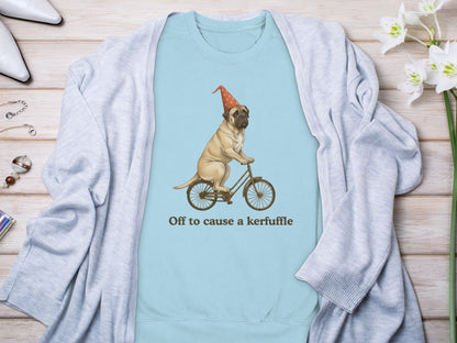 Off to cause a kerfuffle dog on bicycle product