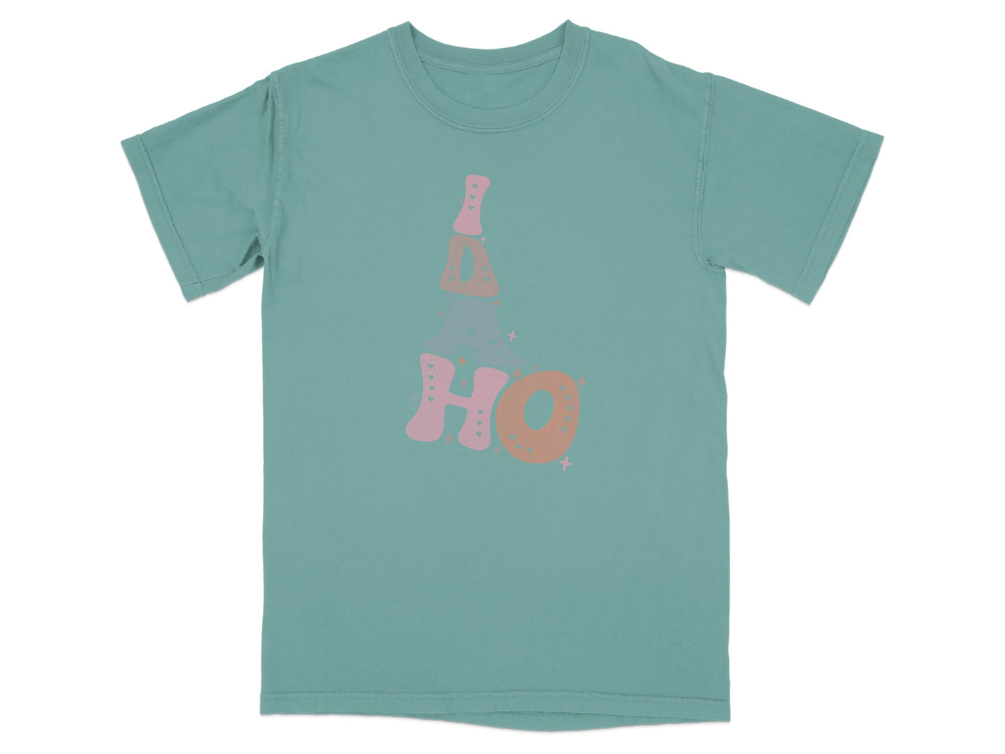 Colorful Idaho Letters Design Graphic Tee