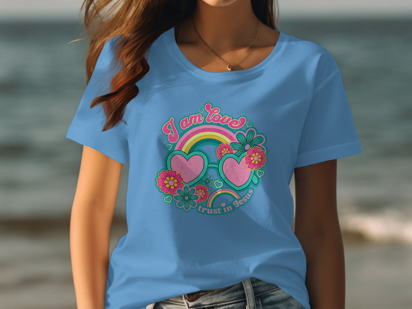 I Am Love Trust In Yourself Colorful Sunglasses Shirt