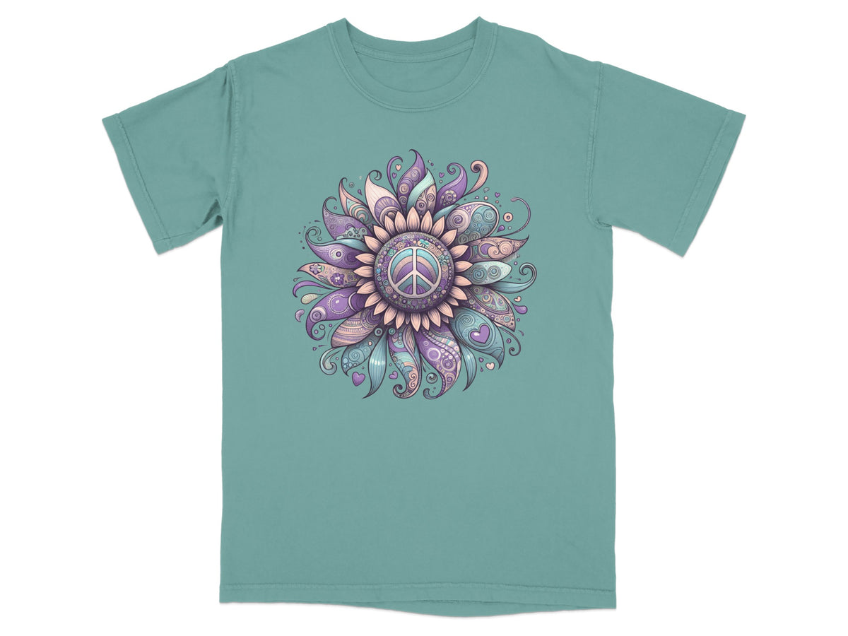 Intricate Mandala Design Peace Symbol T-shirt