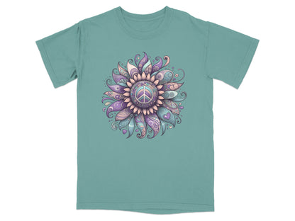 Intricate Mandala Design Peace Symbol T-shirt