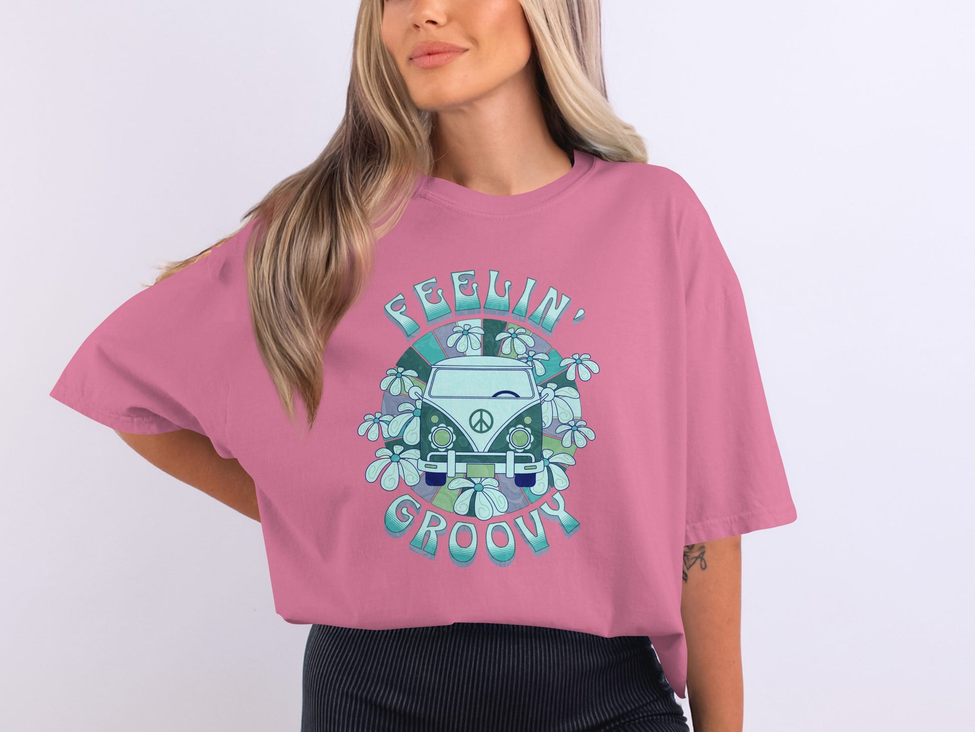 Feelin' Groovy Graphic Tee for a Retro Look