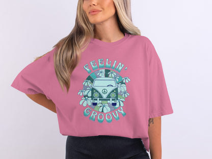 Feelin' Groovy Graphic Tee for a Retro Look