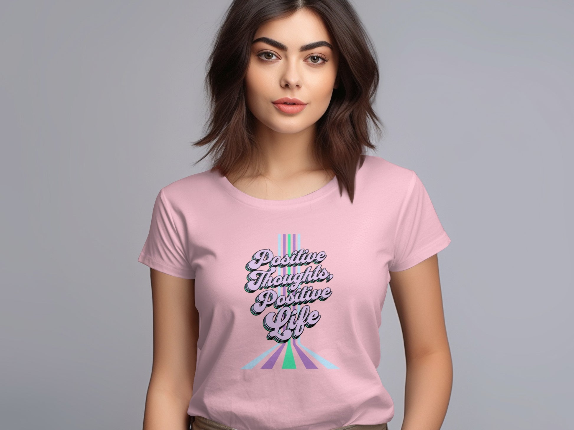 Positive Thoughts Positive Life Graphic Tee