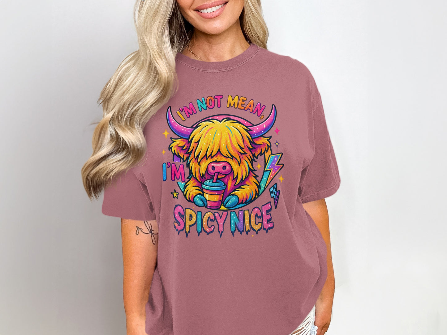 I'm Not Mean I'm Spicy Nice Colorful Bull Shirt