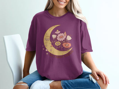 Crescent Moon with Floral Design Shirt