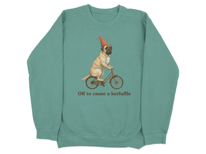 Funny Dog Riding Bicycle Kerfuffle Sweatshirt