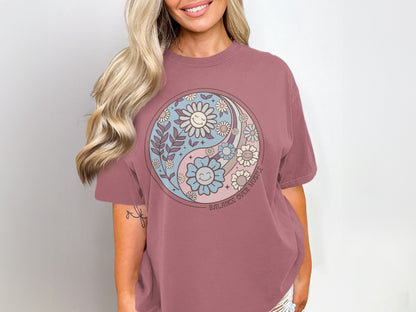 Balance Over Chaos Floral Graphic T-Shirt