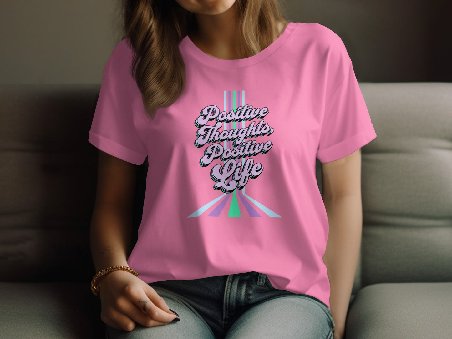 Positive Thoughts Positive Life Graphic Tee