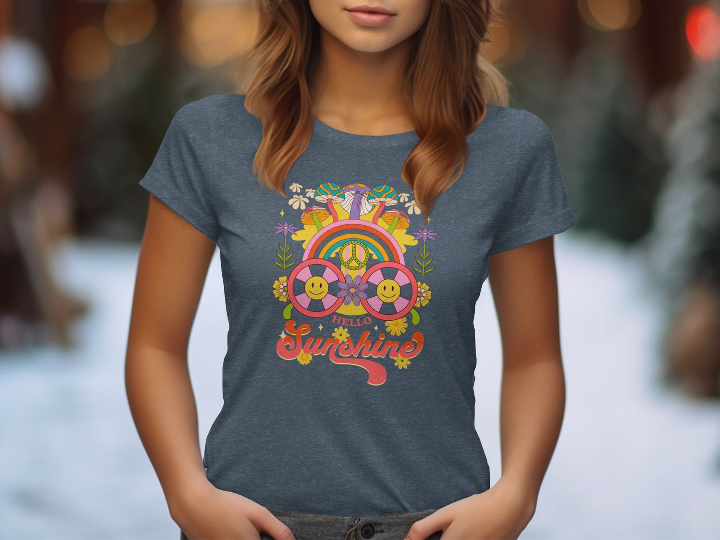 Hello Sunshine Retro Graphic Tee Shirt