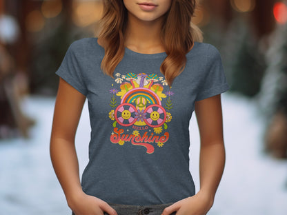 Hello Sunshine Retro Graphic Tee Shirt