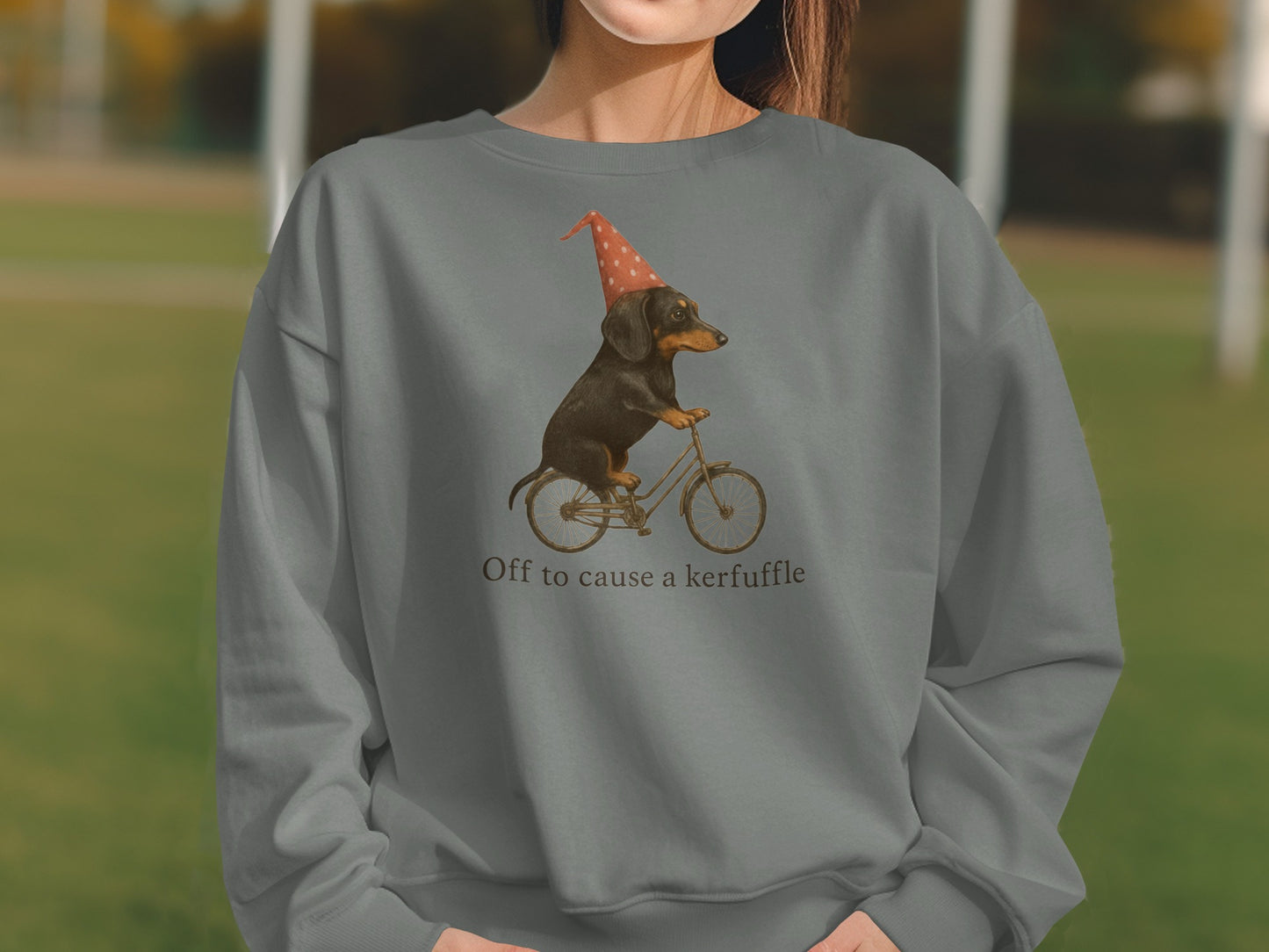 Off to cause a kerfuffle dog on bicycle product