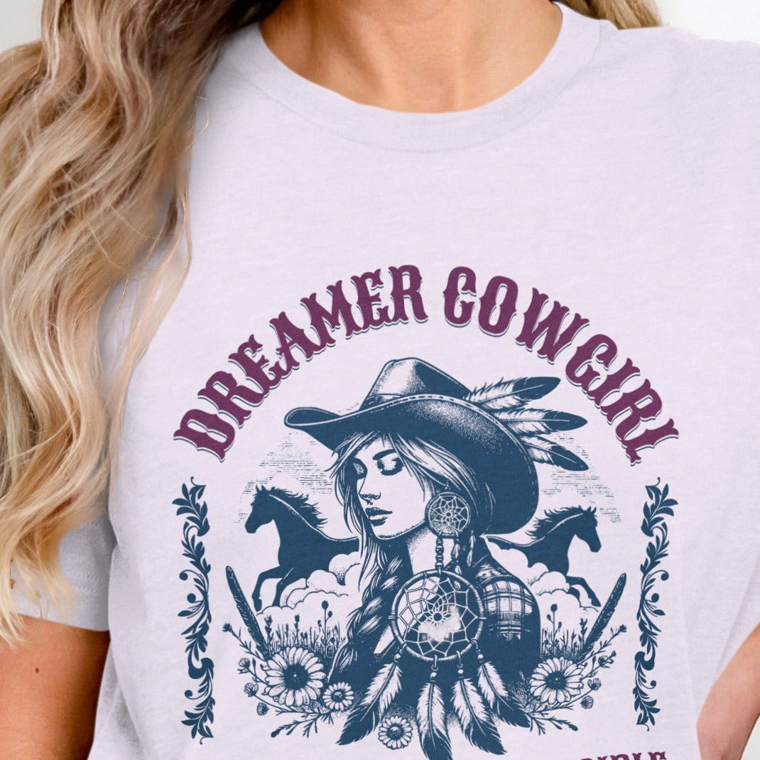 Dreamer Cow Girl Dream As High As Possible T-shirt