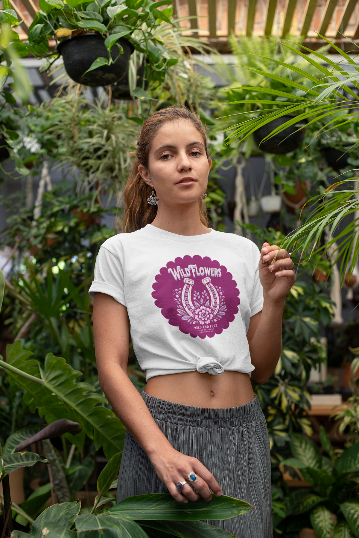 Wildflowers Graphic Print Short Sleeve T-shirt