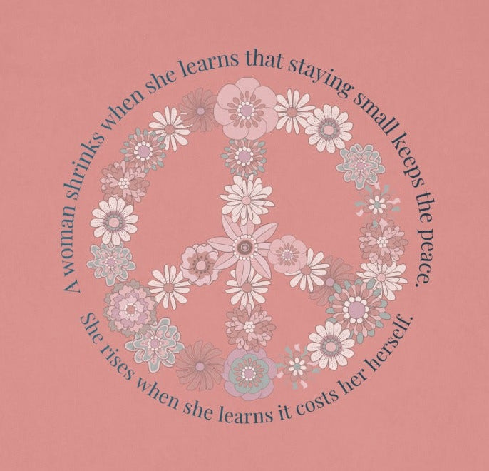 A Woman of Wisdom Peace Sign Pink T-shirt