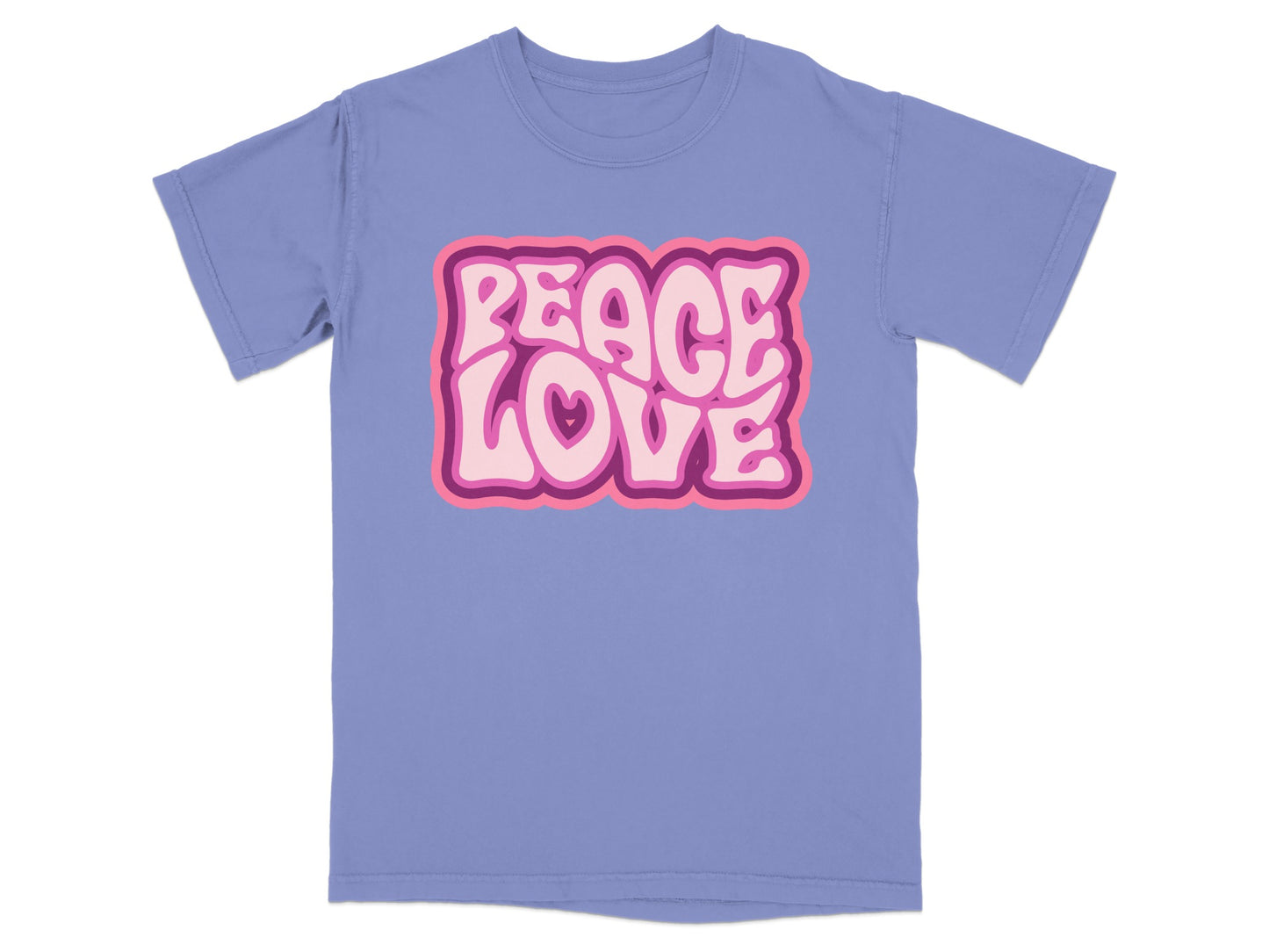Peace Love Graphic Tee with Retro Design Shirt