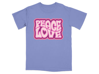 Peace Love Graphic Tee with Retro Design Shirt