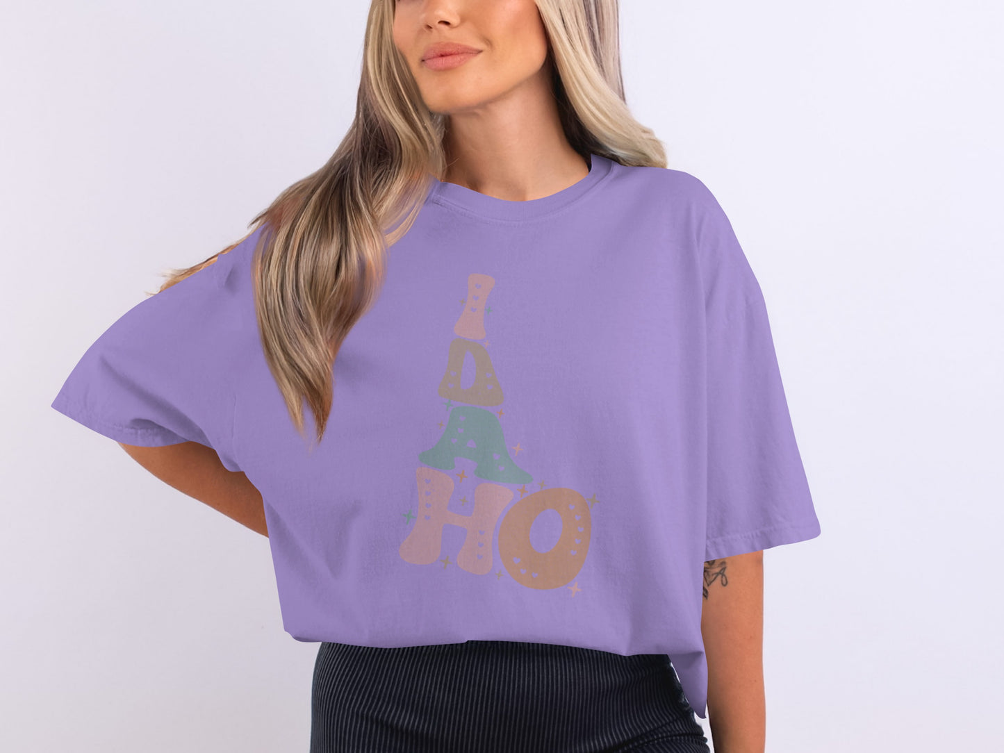 Purple Graphic IDAHO T-Shirt for Casual Style