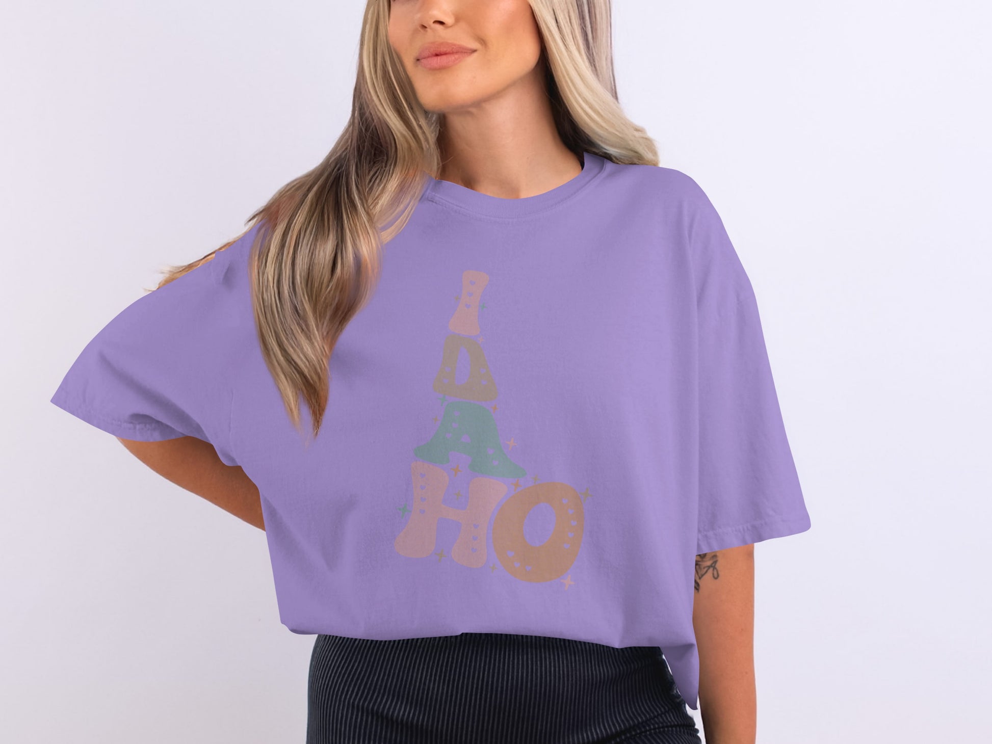 Purple Graphic IDAHO T-Shirt for Casual Style