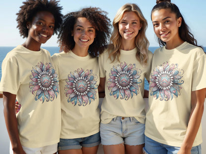 Colorful Peace Symbol Mandala Design T-shirt