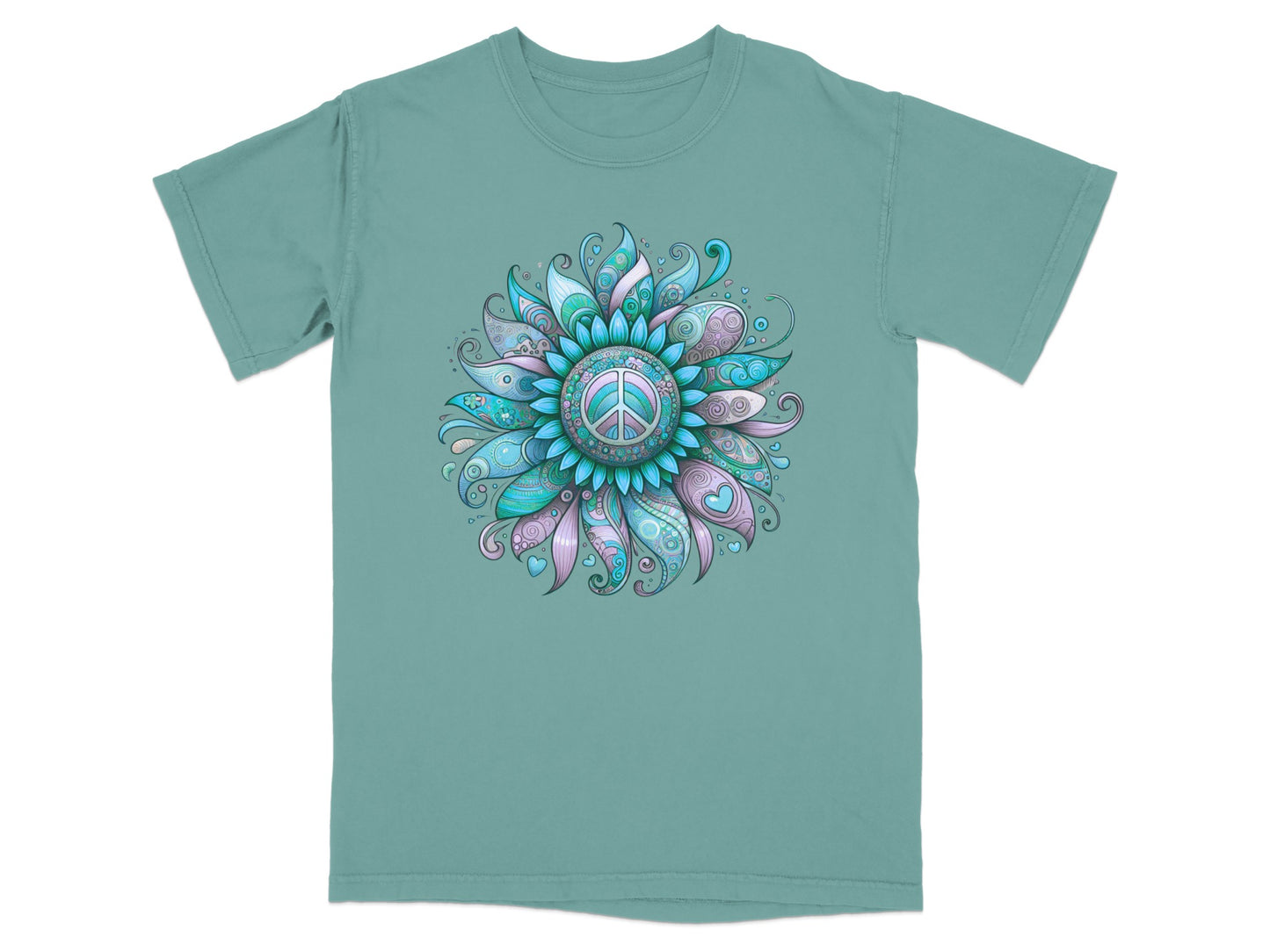 Colorful Peace Symbol Mandala Artwork T-Shirt
