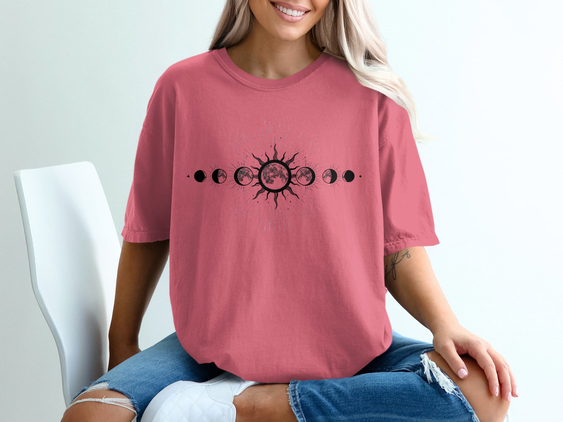 Sun and Moon Phases Graphic Design Shirt