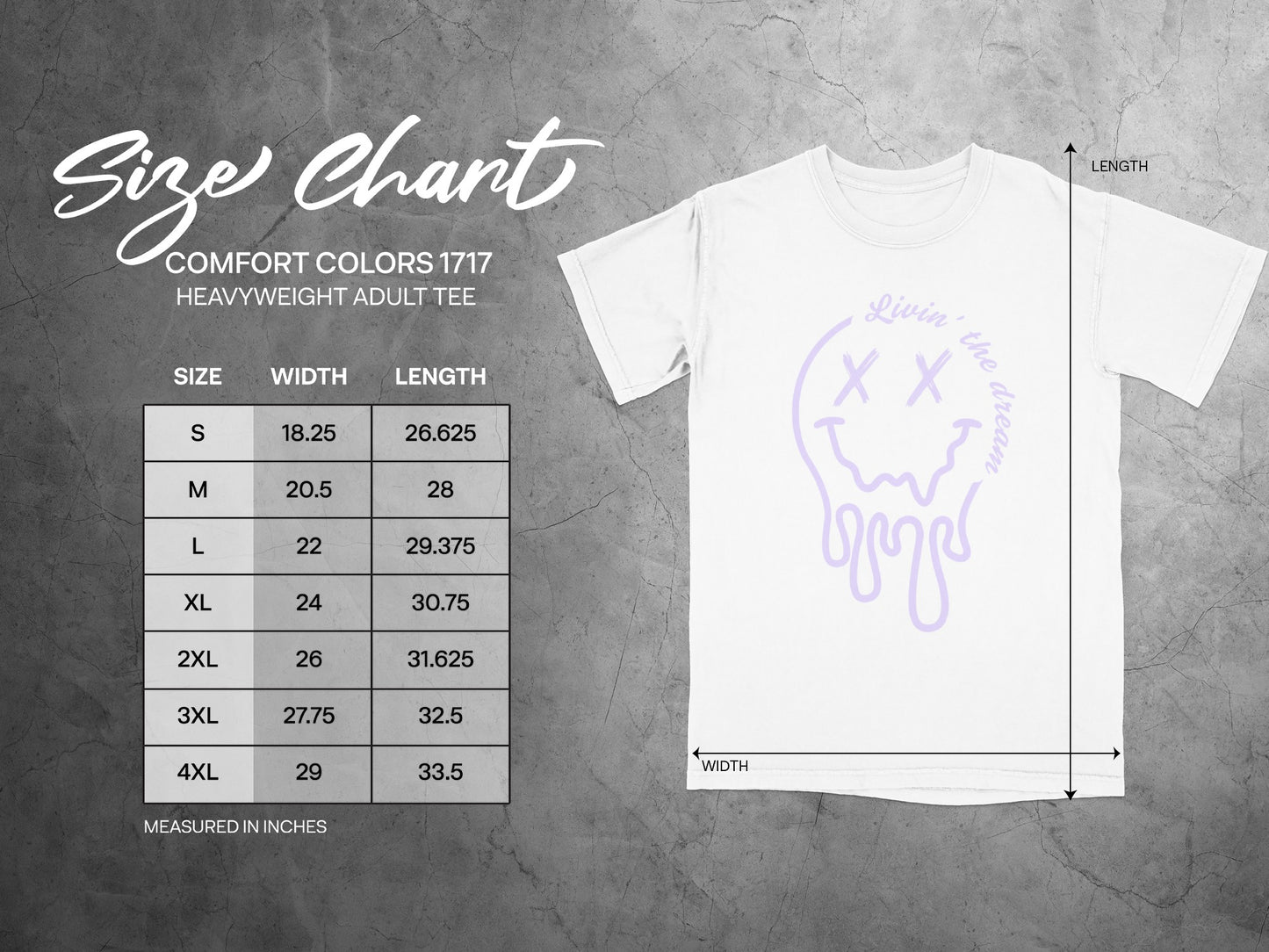 Livin the Dream with Dripping Smiley Adult Tee