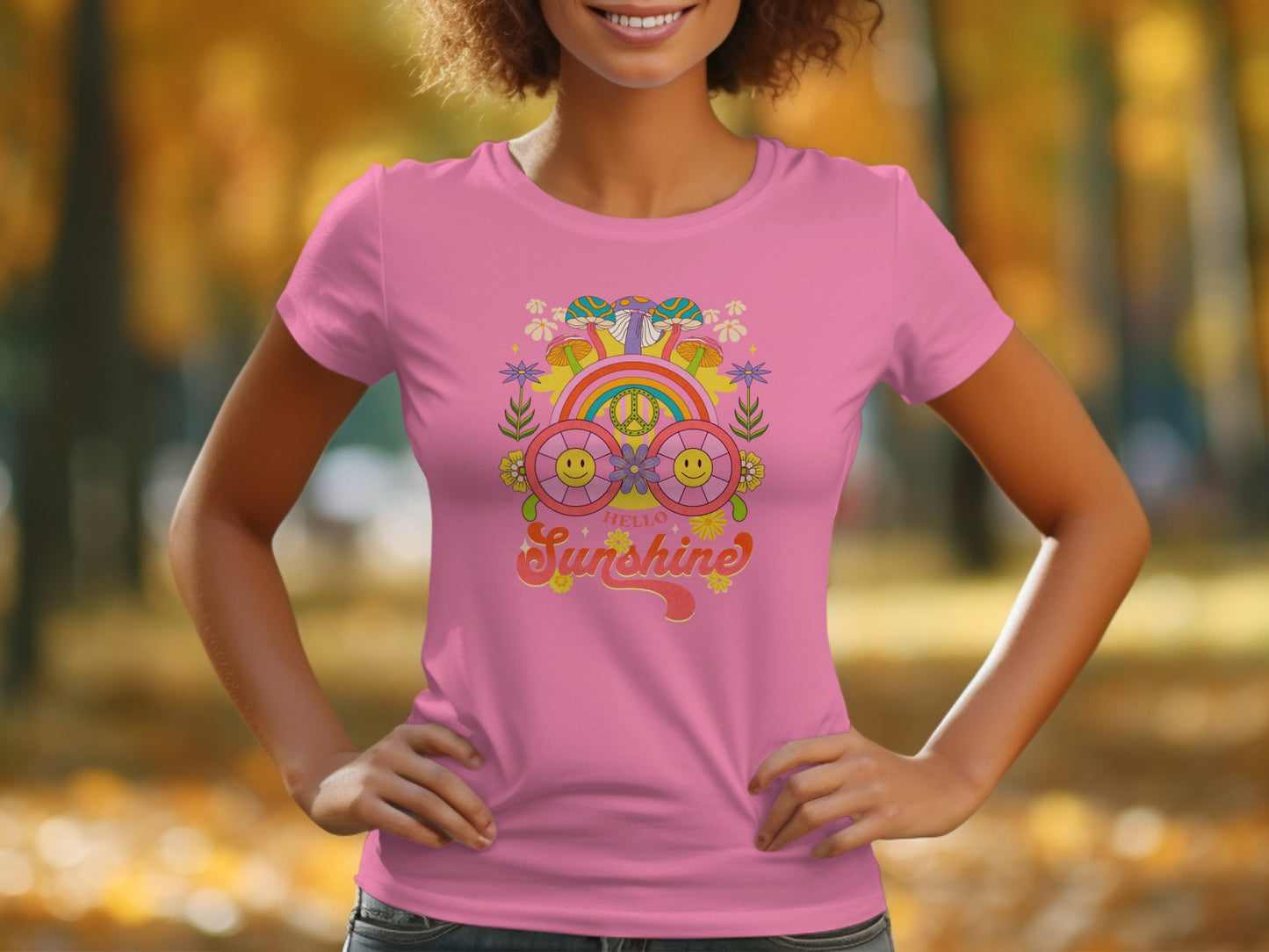 Cute Hello Sunshine Pink Graphic Tee product