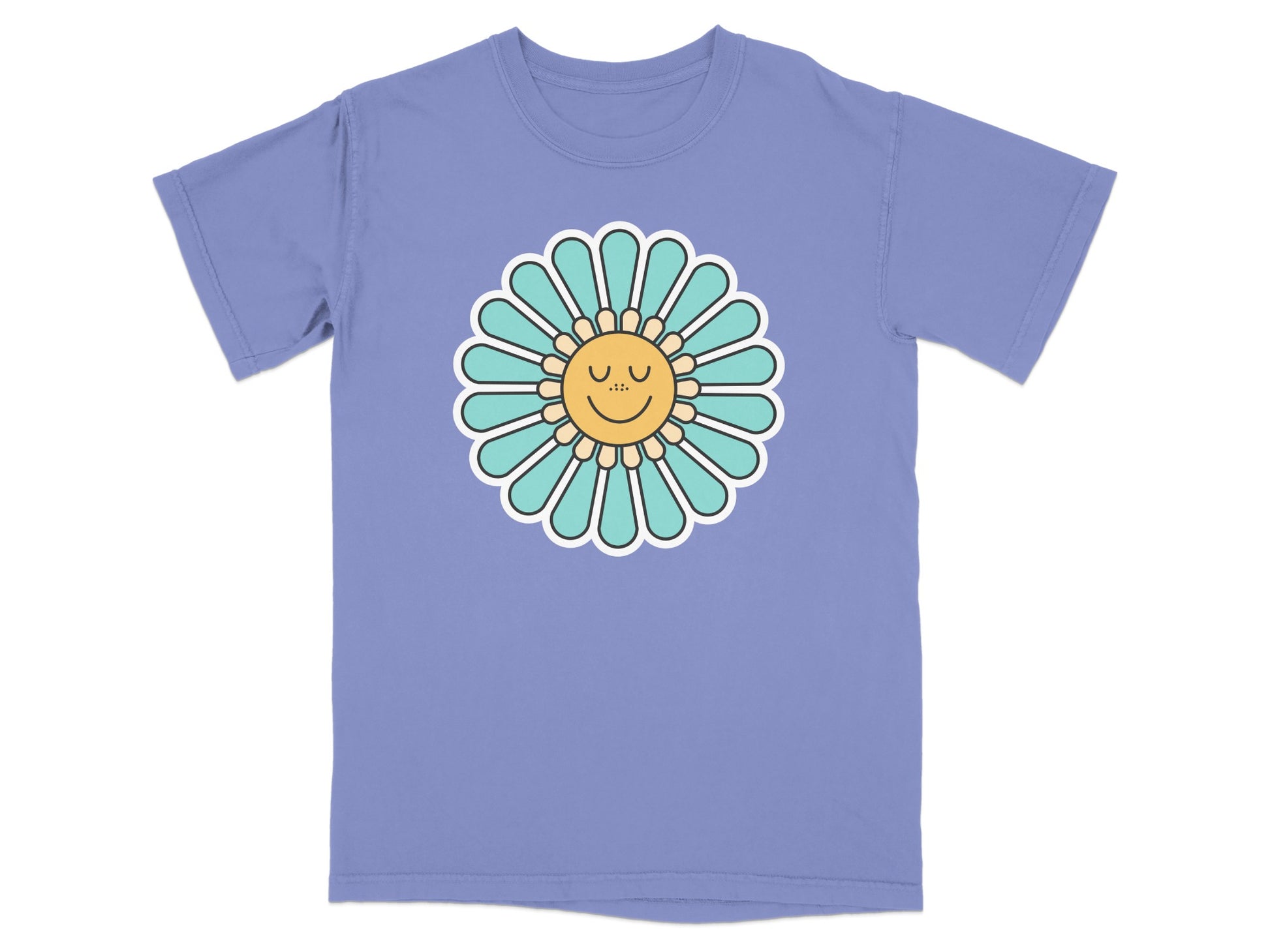 Happy Sunflower Graphic Design T-Shirt