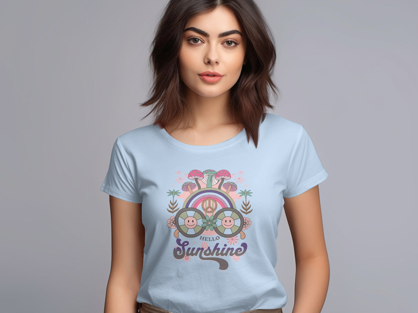 Hello Sunshine Cute Graphic Tee for Women
