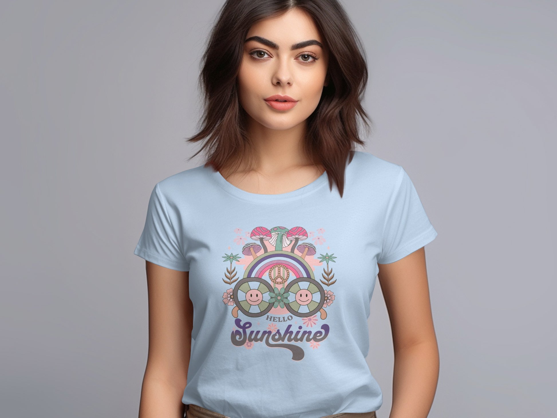 Hello Sunshine Cute Graphic Tee for Women