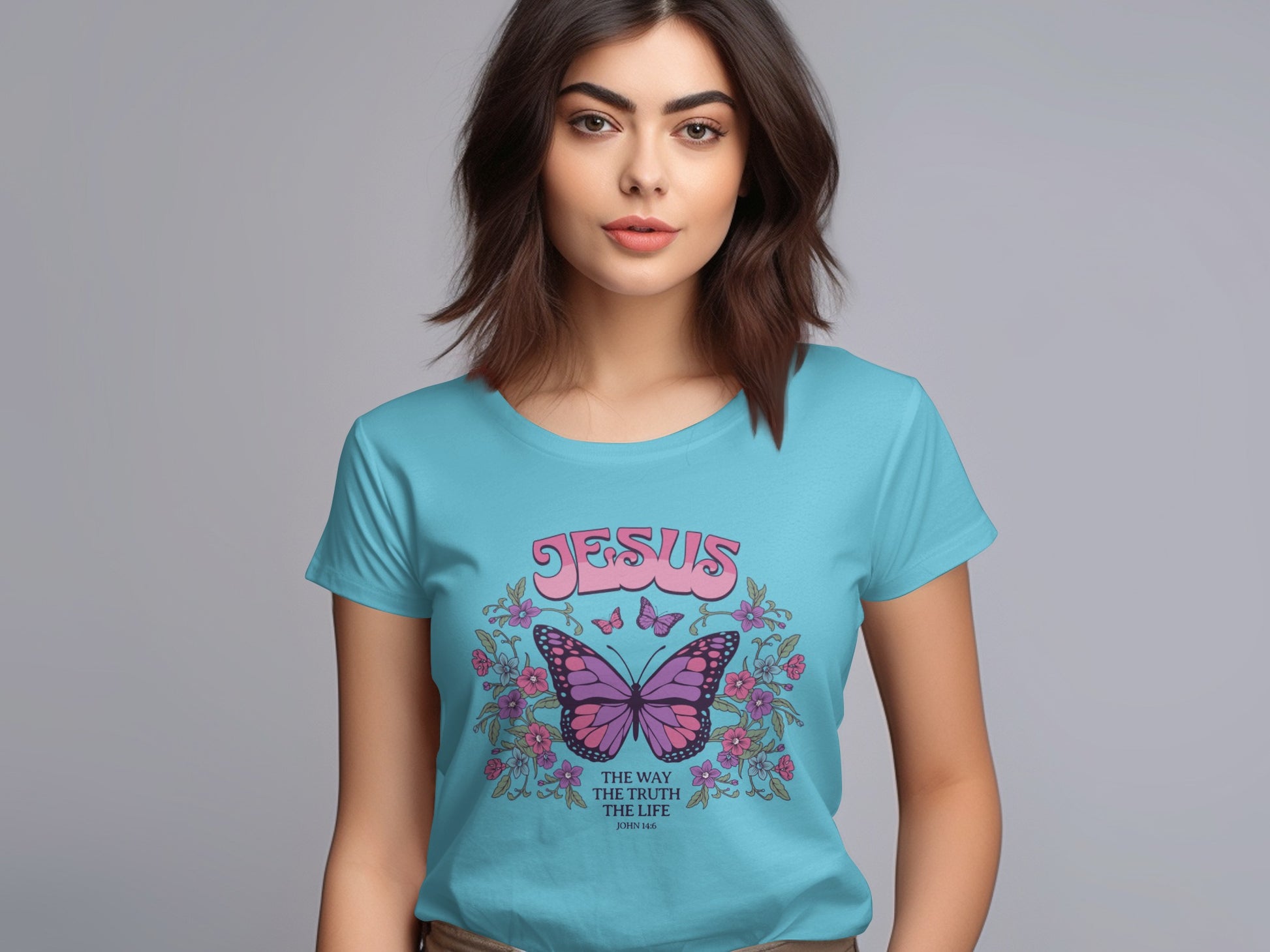 Jesus The Way The Truth The Life Butterfly Shirt