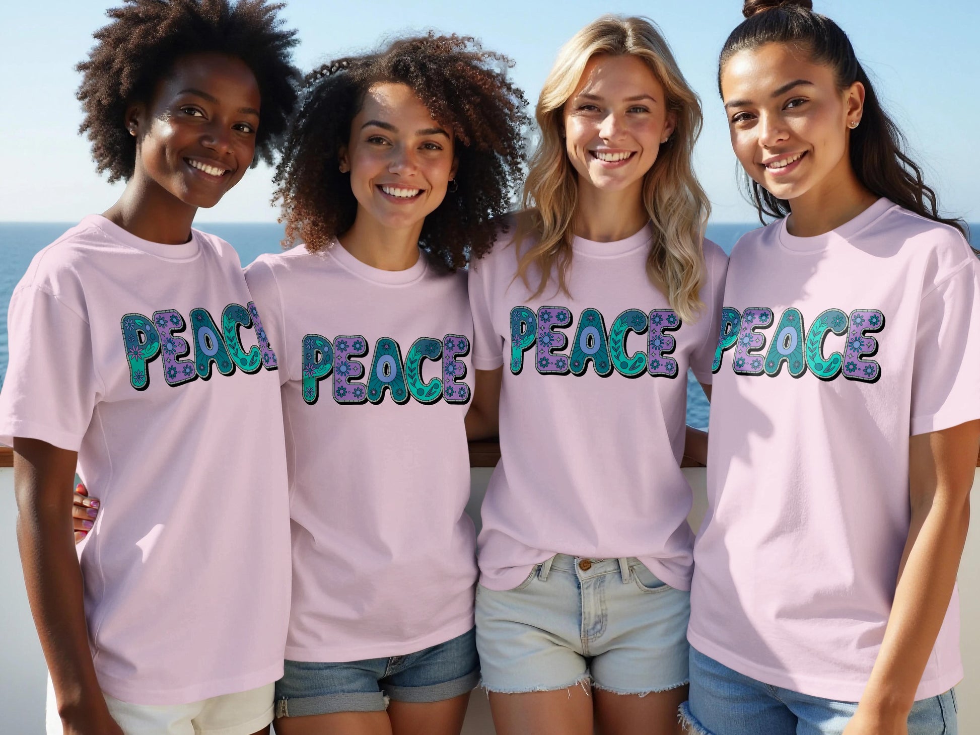 Peace Graphic Tee for Casual Wear Fashion Product