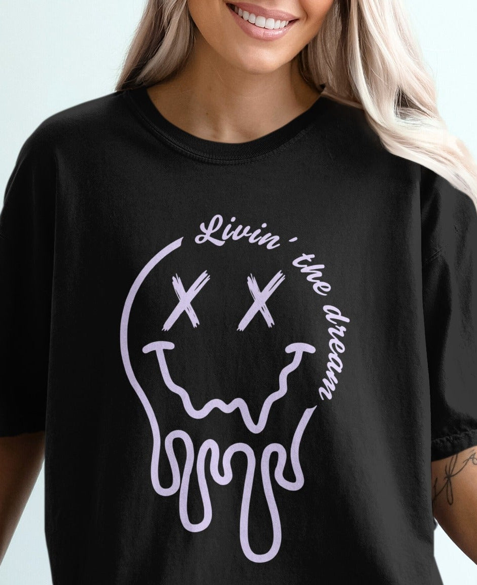Livin' the Dream Dripping Smiley Face Shirt