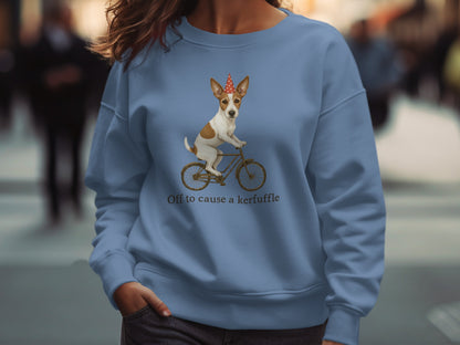 Cute Dog on Bicycle Graphic Sweatshirt