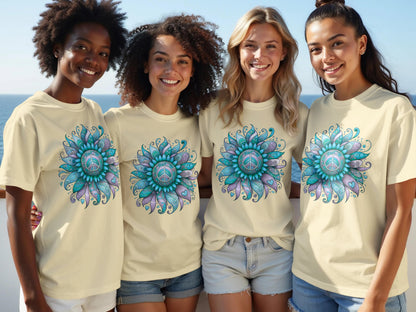 Colorful Mandala Peace Sign Graphic Tee product