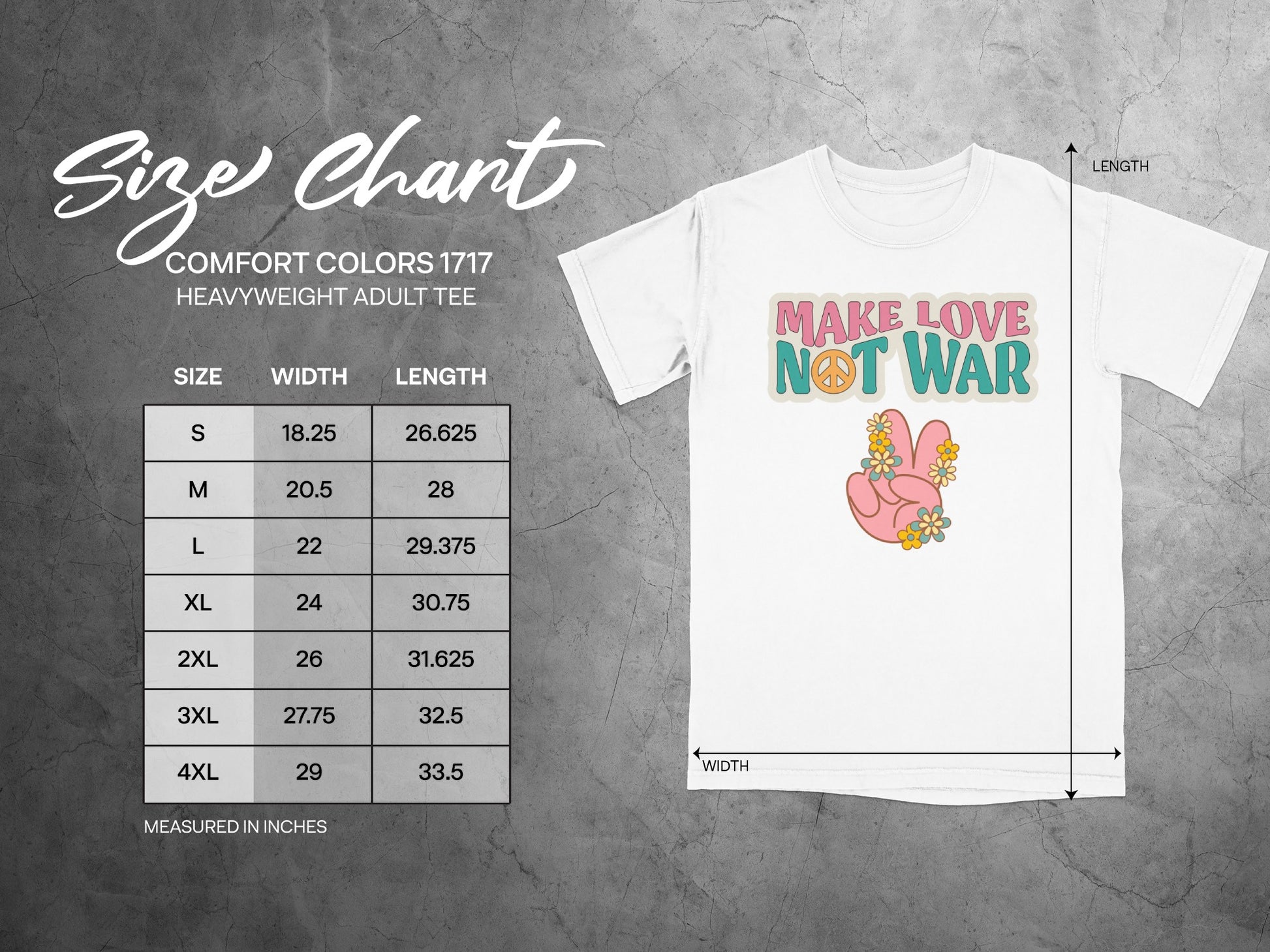 Make Love Not War Heavyweight Adult Tee