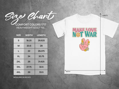 Make Love Not War Heavyweight Adult Tee