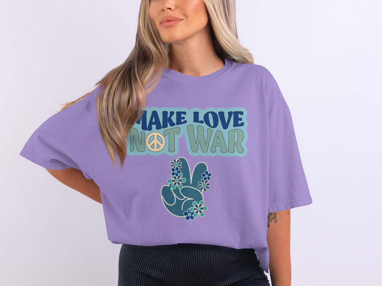Make Love Not War Graphic Tee for Casual Wear