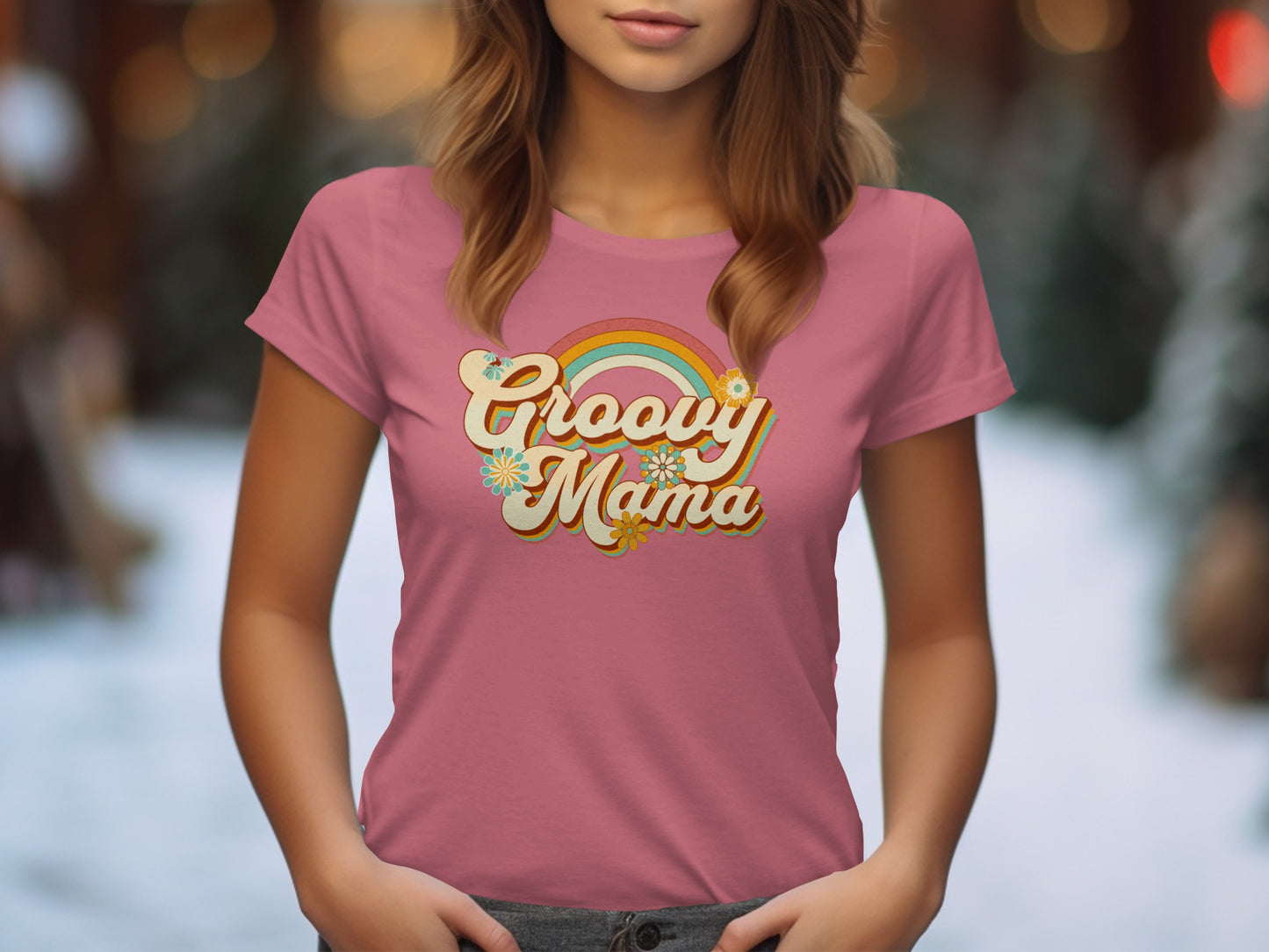 Groovy Mama Rainbow Design Women's T-shirt