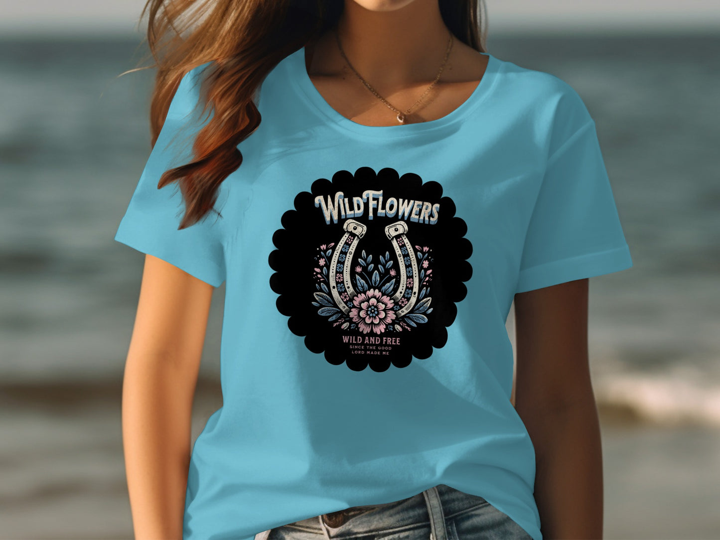 Wild Flowers Wild and Free Graphic Tee Shirt