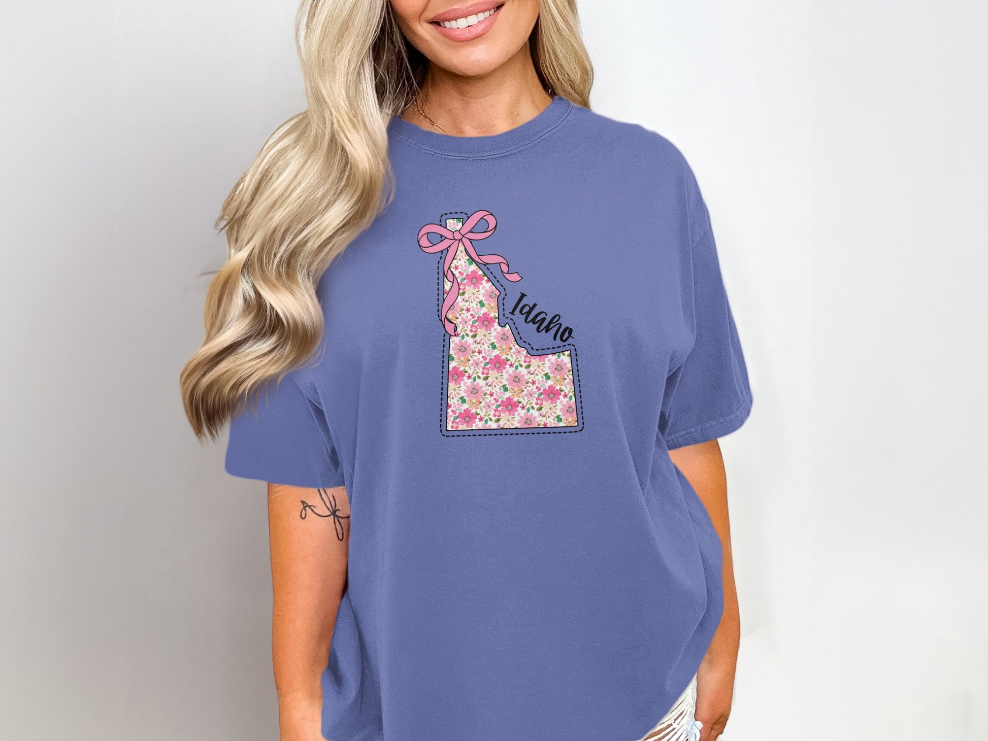 Casual Idaho Floral Graphic Tee Shirt