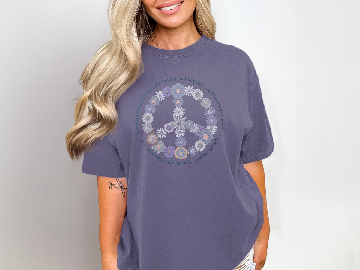 Peace Sign Floral Graphic Casual Wear